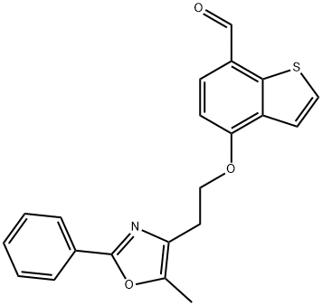4-[2-(5-甲基-2-苯基-1,3-噁唑-4-基)乙氧基]-1-苯并噻吩-7-甲醛 结构式