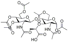 2-乙酰氨基-4-O-(2-乙酰胺基-2-脱氧-3,4,6-三-O-乙酰基-Β-D-吡喃葡萄糖基)-1,6-二-O-N-乙酰基-D-胞壁酸 结构式