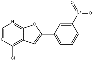 4-CHLORO-6-(3-NITRO-PHENYL)-FURO[2,3-D]PYRIMIDINE 结构式