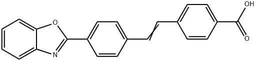 4-[2-[4-(2-苯并恶唑基)苯基]乙烯基]苯甲酸 结构式