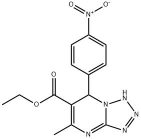 TETRAZOLO[1,5-A]PYRIMIDINE-6-CARBOXYLIC ACID, 1,7-DIHYDRO-5-METHYL-7-(4-NITROPHENYL)-, ETHYL ESTER 结构式