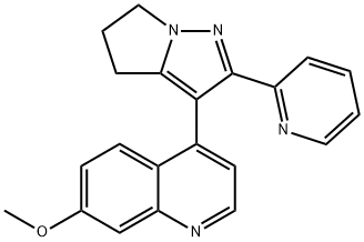 Quinoline, 4-[5,6-dihydro-2-(2-pyridinyl)-4H-pyrrolo[1,2-b]pyrazol-3-yl]-7-Methoxy- 结构式