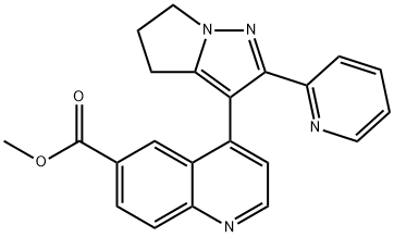 6-Quinolinecarboxylic acid, 4-[5,6-dihydro-2-(2-pyridinyl)-4H-pyrrolo[1,2-b]pyrazol-3-yl]-, Methyl ester 结构式