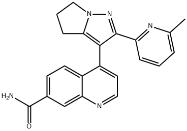 7-QuinolinecarboxaMide, 4-[5,6-dihydro-2-(6-Methyl-2-pyridinyl)-4H-pyrrolo[1,2-b]pyrazol-3-yl]- 结构式