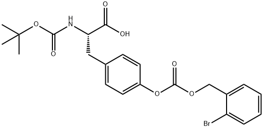 N-叔丁氧羰基-O-(2-溴苄氧羰基)-L-酪氨酸 结构式