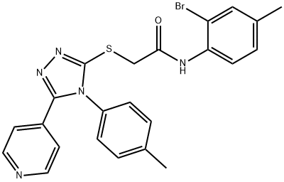 N-(2-bromo-4-methylphenyl)-2-{[4-(4-methylphenyl)-5-(4-pyridinyl)-4H-1,2,4-triazol-3-yl]sulfanyl}acetamide 结构式