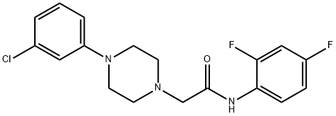 2-[4-(3-CHLOROPHENYL)PIPERAZINO]-N-(2,4-DIFLUOROPHENYL)ACETAMIDE 结构式