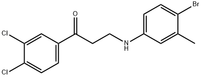 3-(4-BROMO-3-METHYLANILINO)-1-(3,4-DICHLOROPHENYL)-1-PROPANONE 结构式