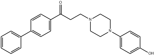 1-[1,1'-BIPHENYL]-4-YL-3-[4-(4-HYDROXYPHENYL)PIPERAZINO]-1-PROPANONE 结构式