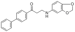 3-(1,3-BENZODIOXOL-5-YLAMINO)-1-[1,1'-BIPHENYL]-4-YL-1-PROPANONE 结构式