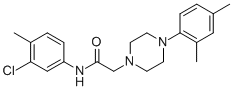 N-(3-CHLORO-4-METHYLPHENYL)-2-[4-(2,4-DIMETHYLPHENYL)PIPERAZINO]ACETAMIDE 结构式