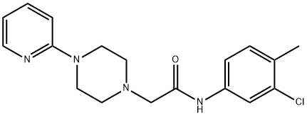 N-(3-CHLORO-4-METHYLPHENYL)-2-[4-(2-PYRIDINYL)PIPERAZINO]ACETAMIDE 结构式