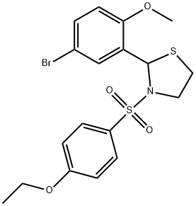 Thiazolidine, 2-(5-bromo-2-methoxyphenyl)-3-[(4-ethoxyphenyl)sulfonyl]- (9CI) 结构式