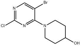 1-(5-溴-2-氯吡啶-4-基)哌啶-4-醇 结构式