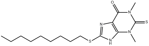 3,7-Dihydro-1,3-dimethyl-8-(nonylthio)-2-thioxo-1H-purin-6(2H)-one 结构式