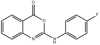 2-(4-FLUOROANILINO)-4H-3,1-BENZOXAZIN-4-ONE 结构式