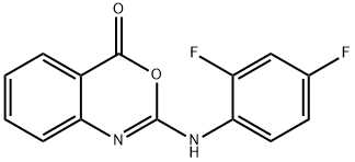 2-(2,4-DIFLUOROANILINO)-4H-3,1-BENZOXAZIN-4-ONE 结构式