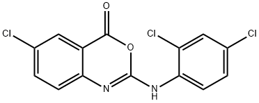 6-CHLORO-2-(2,4-DICHLOROANILINO)-4H-3,1-BENZOXAZIN-4-ONE 结构式