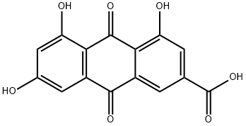 4,5,7-三羟基-9,10-二氧代-9,10-二氢蒽-2-羧酸 结构式