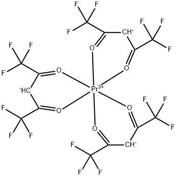 六氟-2,4-乙酰丙酮镨(III) 结构式