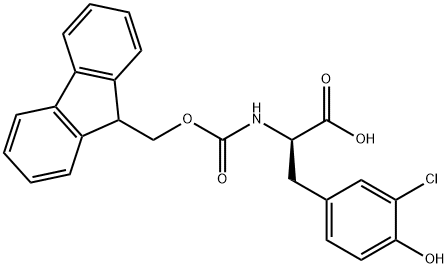 FMOC-D-3-氯酪氨酸 结构式