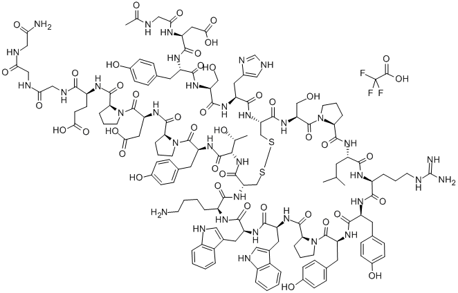 Ac-Gly-Asp-Tyr-Ser-His-Cys-Ser-Pro-Leu-Arg-Tyr-Tyr-Pro-Trp-Trp-Lys-Cys-Thr-Tyr-Pro-Asp-Pro-Glu-Gly-Gly-Gly-NH2 trifluoroacetate salt (Disulfide bond)