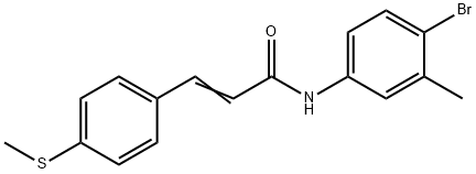 (E)-N-(4-BROMO-3-METHYLPHENYL)-3-[4-(METHYLSULFANYL)PHENYL]-2-PROPENAMIDE 结构式