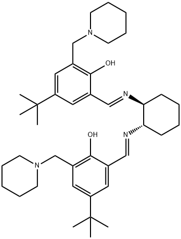 2,2′-[(1S,2S)-1,2-环己二基双[(E)-(次氮基次甲基)]]双[4-(叔丁基)-6-(4-哌啶基甲基)苯酚] 结构式