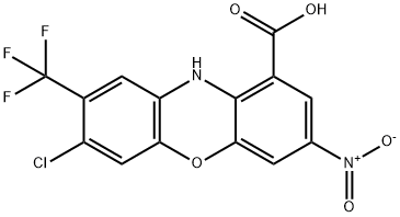 10H-Phenoxazine-1-carboxylic  acid,  7-chloro-3-nitro-8-(trifluoromethyl)- 结构式