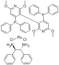 [-(+)-2,2',6,6'-四甲氧基-4,4'-双(二苯基磷)-3,3'-联吡啶][(1R,2R)-(+)-1,2-二苯基乙烯二胺]二氯化钌 结构式