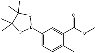 3-(甲氧基羰基)-4-甲基苯基硼酸频哪醇酯 结构式