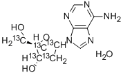 [1',2',3',4',5'-13C5]2'-DEOXYADENOSINE MONOHYDRATE 结构式