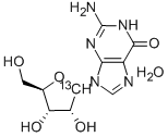 [1'-13C]GUANOSINE MONOHYDRATE 结构式