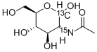 2-[15N]ACETAMIDO-2-DEOXY-D-[1-13C]GLUCOSE 结构式