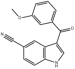 3-(3-methoxy-benzoyl)-1H-indole-5-carbonitrile 结构式