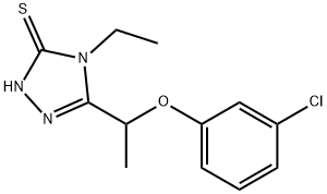 5-[1-(3-氯苯氧基)乙基]-4-乙基-4H-1,2,4-三唑-3-硫醇 结构式