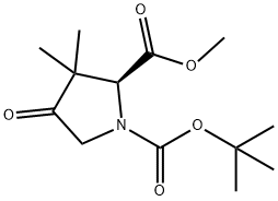 1-tert-butyl 2-methyl (2S)-3,3-dimethyl-4-oxopyrrolidine-1,2-dicarboxylate 结构式