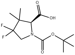 (2S)-1,2-PYRROLIDINEDICARBOXYLIC ACID,4,4-DIFLUORO-3,3-DIMETHYL-,1-(1,1-DIMETHYLETHYL)ESTER 结构式