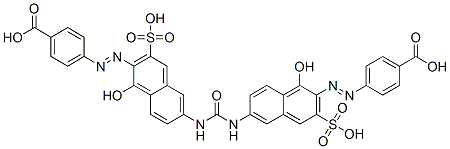 4,4'-[carbonylbis[imino(1-hydroxy-3-sulphonaphthalene-6,2-diyl)azo]]dibenzoic acid 结构式