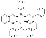 bis(1,2-bis(diphenylphosphino)ethane)gold(I) 结构式