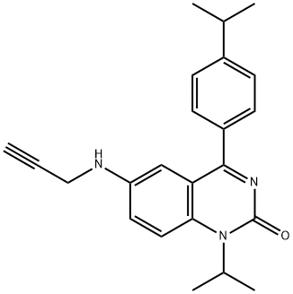 1-(1-甲基乙基)-4-[4-(1-甲基乙基)苯基]-6-(2-丙炔-1-氨基)-2(1H)-喹唑啉 结构式