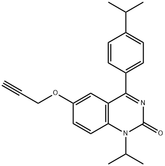 1-(1-甲基乙基)-4-[4-(1-甲基乙基)苯基]-6-(2-丙炔-1-氧基)-2(1H)-喹唑啉 结构式