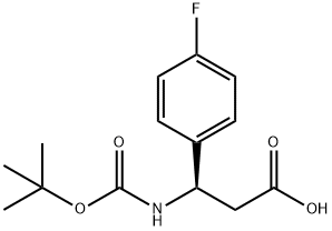 BOC-(R)-3-氨基-3-(4-氟苯基)-丙酸 结构式