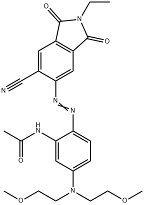 N-[5-[Bis-(2-methoxyethyl)amino]-2-[(6-cyano-2-ethyl-2,3-dihydro-1,3-dioxo-1H-isoindole-5-yl)azo]phenyl]acetamide 结构式