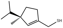 1-Cyclopentene-1-methanethiol,3-methyl-3-(1-methylethyl)-,(3R)-(9CI) 结构式