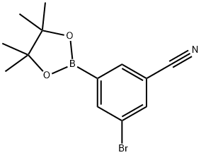 3-溴-5-(4,4,5,5-四甲基-1,3,2-二氧硼杂环戊烷-2-基)苯腈 结构式