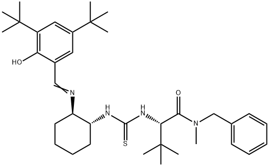 (S)-2-{[(1R,2R)-2-[[[3,5-二(叔丁基)-2-羟基苯基]亚甲基]氨基]环己基]硫脲基}-N-苄基-N,3,3-三甲基丁酰胺 结构式