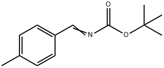 (E)-(4-甲基亚苄基)氨基甲酸叔丁酯 结构式