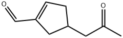 1-Cyclopentene-1-carboxaldehyde, 4-(2-oxopropyl)- (9CI) 结构式