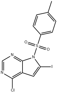 4-氯-6-碘-7-甲苯磺酰基-7H-吡咯并[2,3-D]嘧啶 结构式